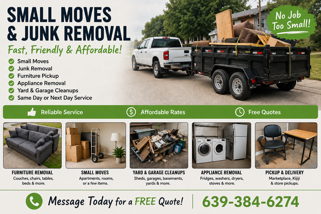Affordable Small Junk Removal & Small Moving Services
