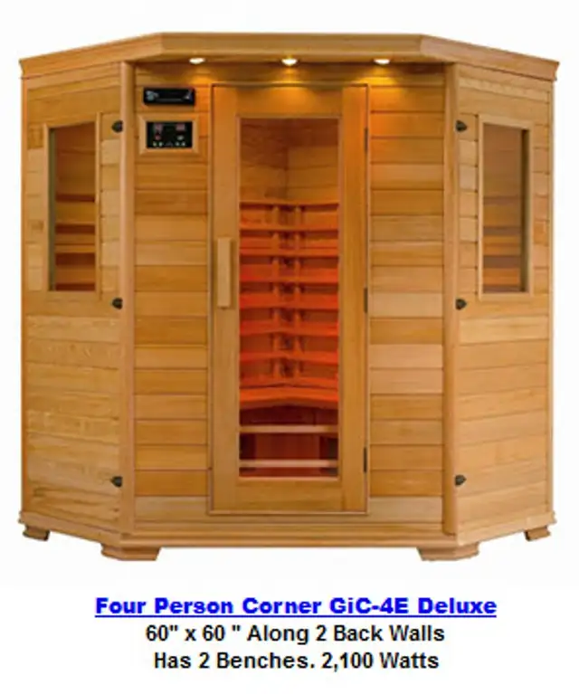 'Ceramic' Deep Infrared (dry) SAUNA in Red Cedar-wood frame.