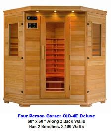 'Ceramic' Deep Infrared (dry) SAUNA in Red Cedar-wood frame.