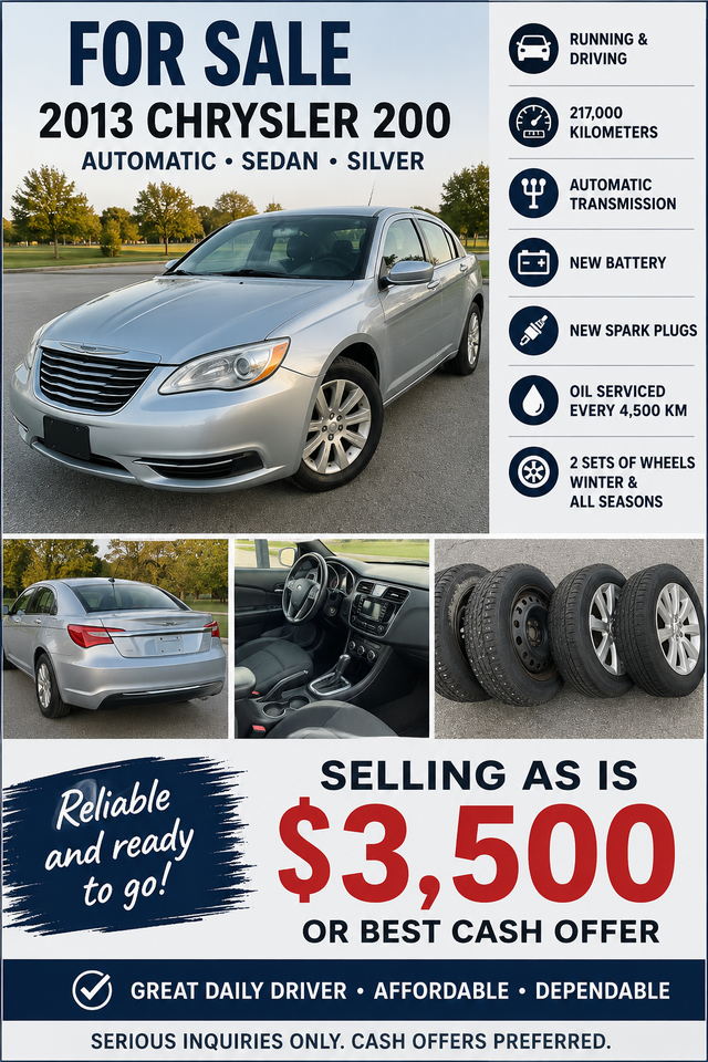 2013 CHRYSLER 200 LX For Sale