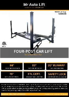 83' Lift Height Four Post Home Garage Car Lifts 9000 LB Capacity - Photo 4