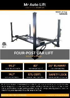 83' Lift Height Four Post Home Garage Car Lifts 9000 LB Capacity - Photo 5