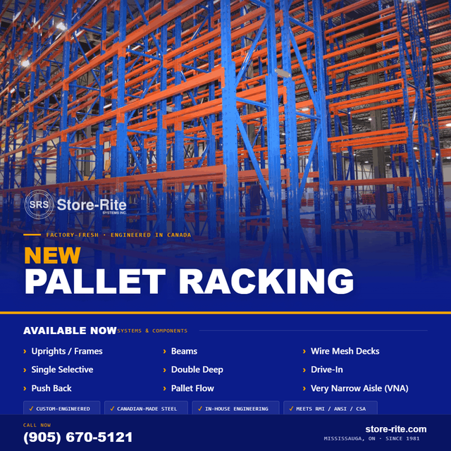 NEW Pallet Racking – Frames, Beams, Decks – Mississauga