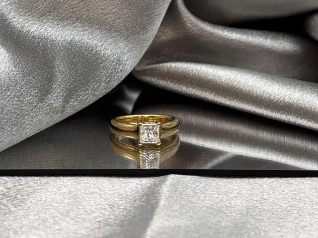 14Kt Gold 1 Carat Princess Cut Diamond Ring $3,345