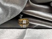 14Kt Gold 1 Carat Princess Cut Diamond Ring $3,345