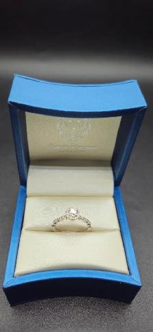 Bague de fiançailles Or Blanc 14K & Diamant naturel, NEUF - Photo 2