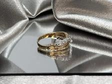 10Kt 2 Tone Gold 15 Cross Diamond Band $625 - Photo 7