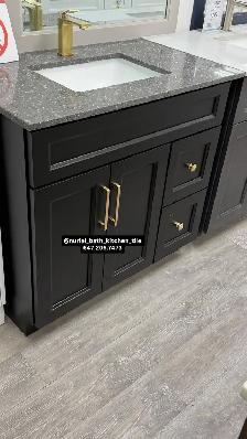 Black Vanity, Kitchen Cabinet, Countertop - Photo 3