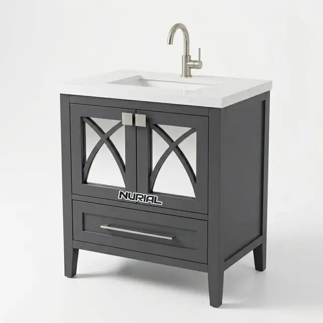 Vanity, Faucet, Mirror, Toilet, Bathtub