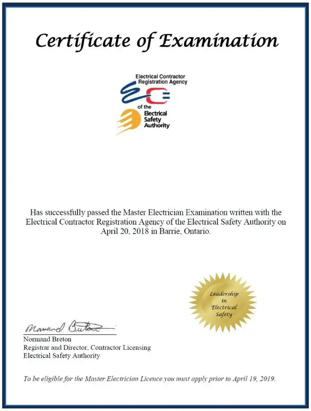 Master Electrician Pre Exam Class