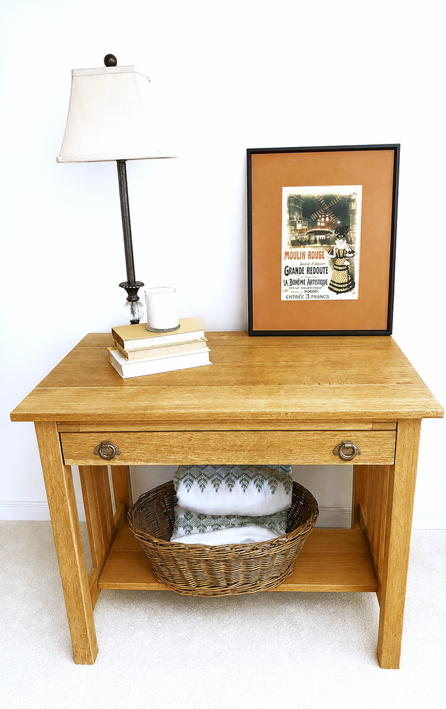 Solid Oak Mission Table – refinished in a Warm Honey colour