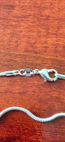 Sterling silver 2mm snake chains - Photo 3