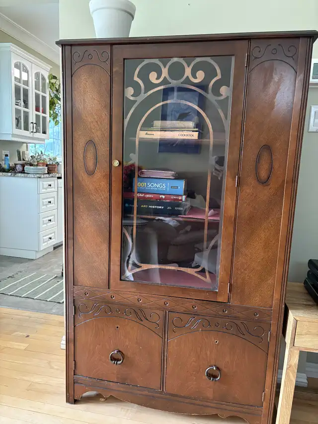 Wooden Bookcase / Display Cabinet – $80