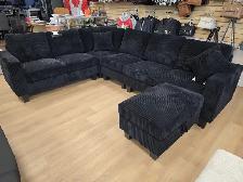 Super Clearance Sale On Beautiful Black Corduroy Couch