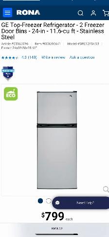 NEW 24" GE Top Freezer  (11.6 Cu.Ft) Stainless Steel - Photo 10