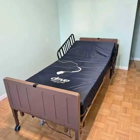 New fully electric hospital bed with mattress and rails for$1300