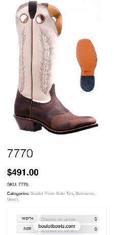 New Authentic Boulet 7770 Buckaroo Cowboy Boots – Size 13 (3E) - Photo 8