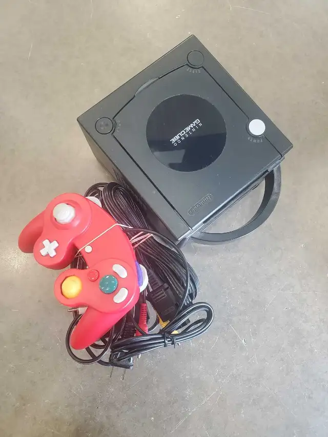 Nintendo GameCube Console with Red Controller