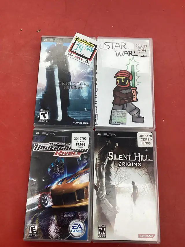 jeux PSP a prix variés