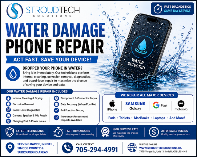 Water Damage Phone Repair | Barrie & Innisfil | Fast Diagnostics