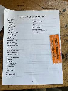 2001 Yamaha Kodiak 400 4 x 4 complete part out - Photo 9