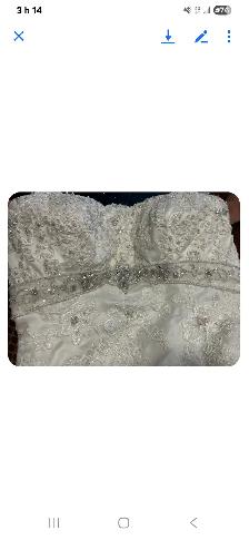 Robe de mariée blanche avec traîne de grande qualité - Photo 2