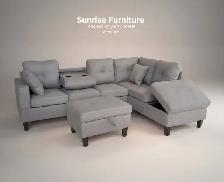 4 Seater Sectional Sofa Sectional Couch L Shape Sofa Couch New - Photo 7