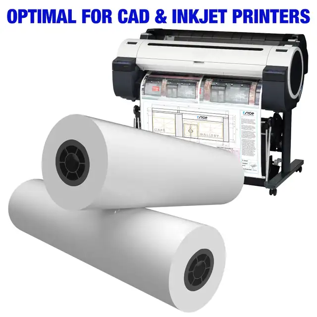 Wide format plotter paper rolls for sale.