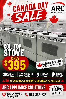 Canada Day Sale on Electric Stoves! Blowout Sale! $395-$575 only