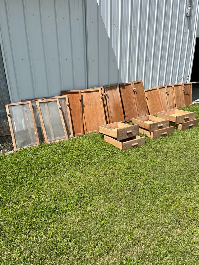 Oak cabinet doors and drawers