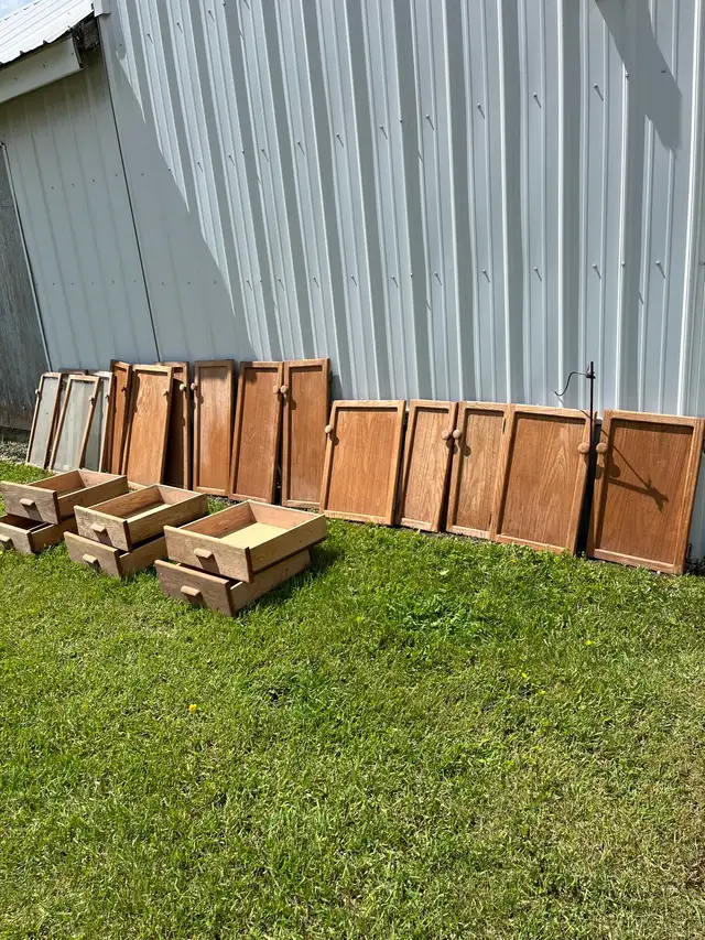 Oak cabinet doors and drawers