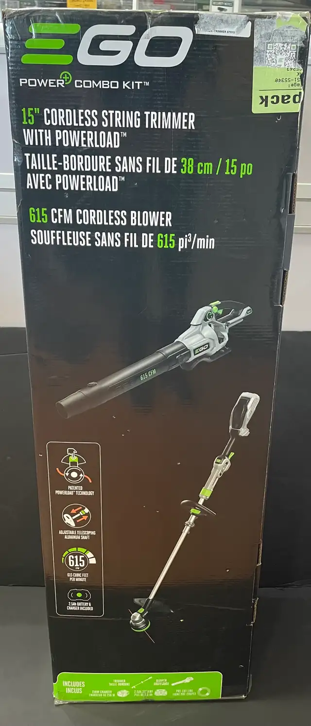 EGO TRIMMER BLOWER POWER COMBO KIT ST6151LB LIKE NEW