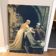 BELLE TOILE SÉRIGRAPHIE MÉDIÉVALE DANS CADRE 24'x32'HAUT: $25.00 - Photo 3