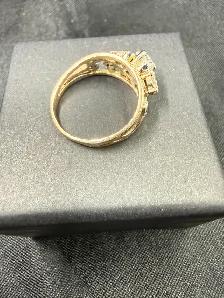 Women's 10K Gold Engagement Ring with Diamonds & Sapphires - Photo 4