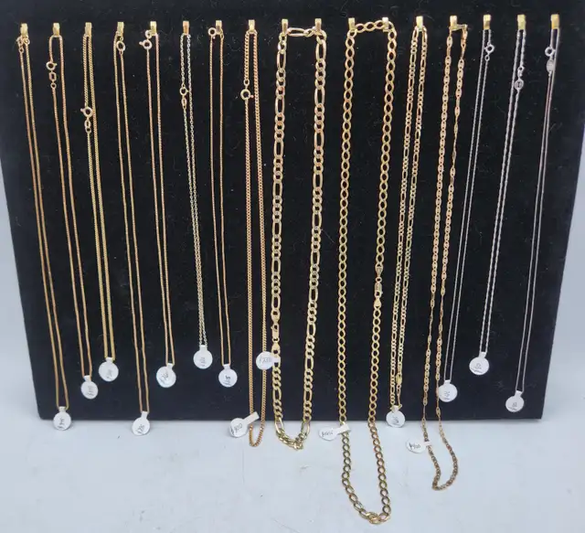 10k Solid Gold Chain Necklaces - Variety of Styles and Lengths