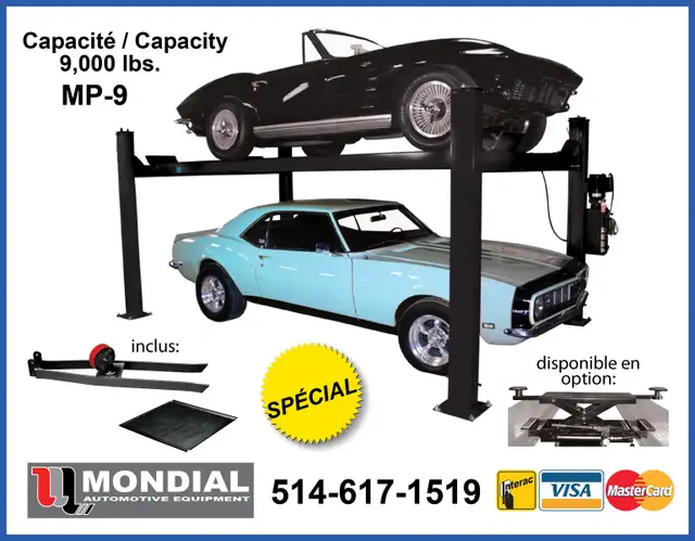 Car Parking lift storage lift Stationnement 9000lbs CSA Certifie
