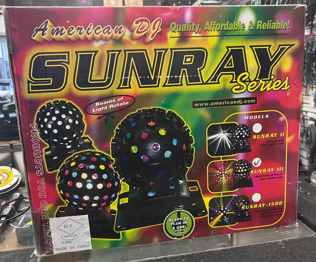 Like New ADJ Sunray III Rotating Multi Coloured Light Effect