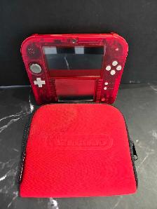NINTENDO 2DS CLEAR RED W/CASE