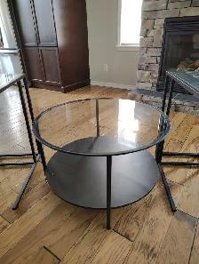 Glass coffee table and end tables