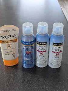 Écran solaire Aveeno et Neutrogena
