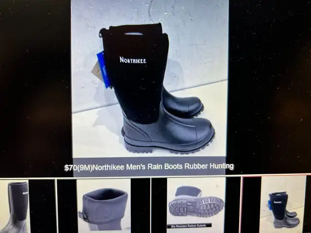 ONE  NEW PAIR OF  SZ.9 MENS RAIN BOOTS