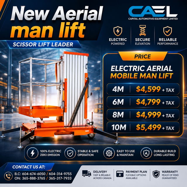 Finance! New Cael Electric Aerial Mobile Man Lift, Scissor Lift
