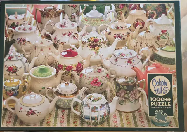 Cobble Hill Teapots 1000 Piece Puzzle USED