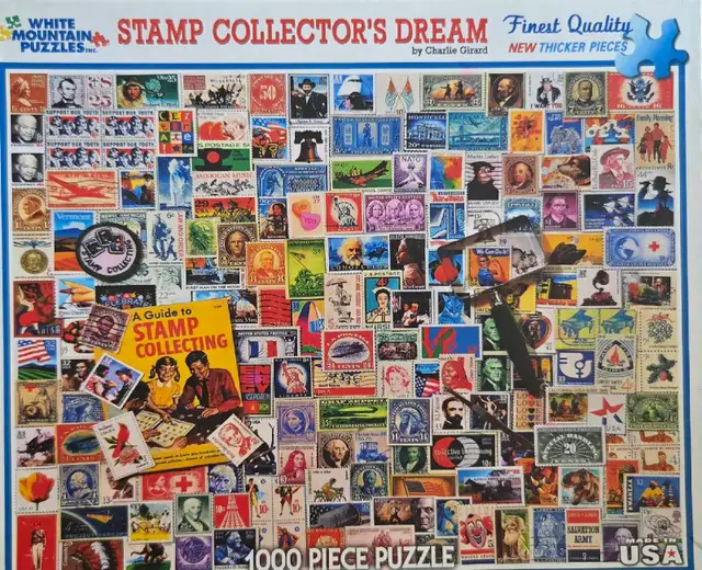 'Stamp Collector's Dream' 1000-Piece White Mountain Puzzle USED
