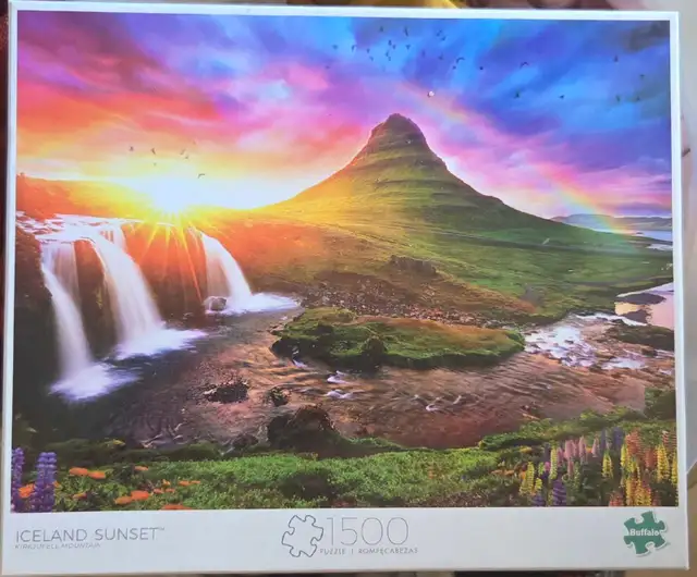 'Iceland Sunset' 1500 Piece Puzzle USED Buffalo Games