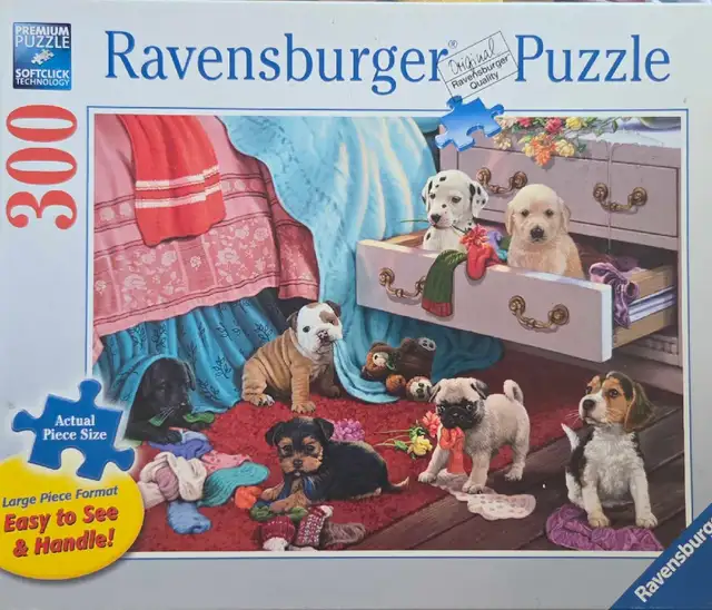 'Puppy Mischief' 300 Piece Ravensburger Puzzle USED