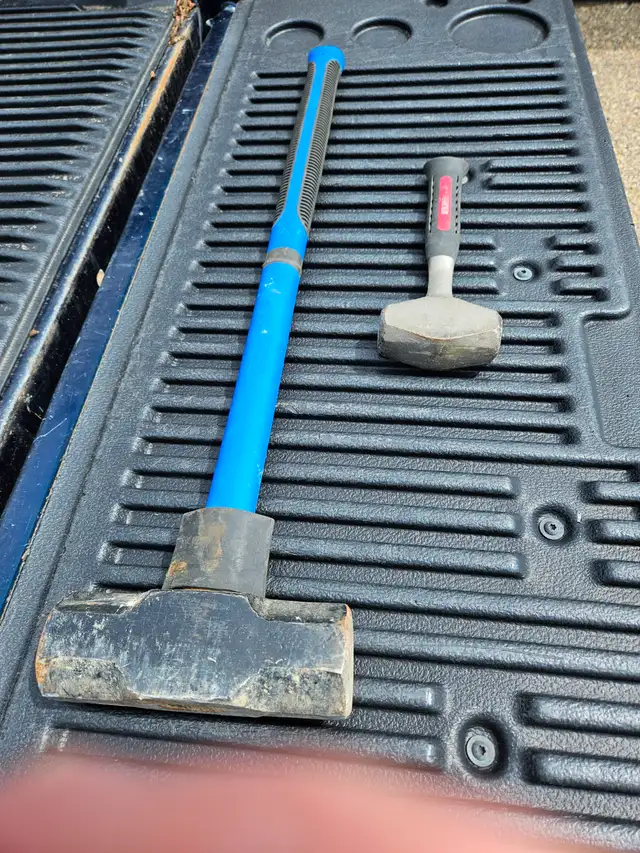 Sledge hammers, 5 pound, $ 10, and 12 pound, $ 20
