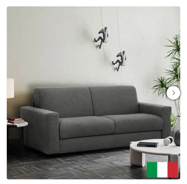 Grey double sized sofa bed by Stearns & Foster