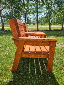 Double chair bench with built-in table for sale - Photo 3