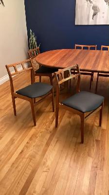 MCM vintage. TEAK TECK. Chairs chaises pour ensemble salle à man - Photo 5